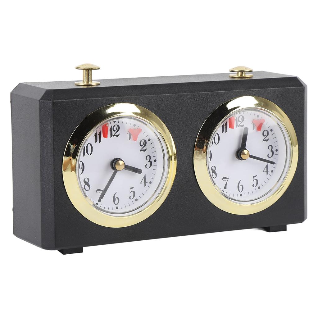 Mechanical Chess Clock Vintage Analog Chess Clock with Large Dials Wind Up Mechanism for Weiqi Competitions Black