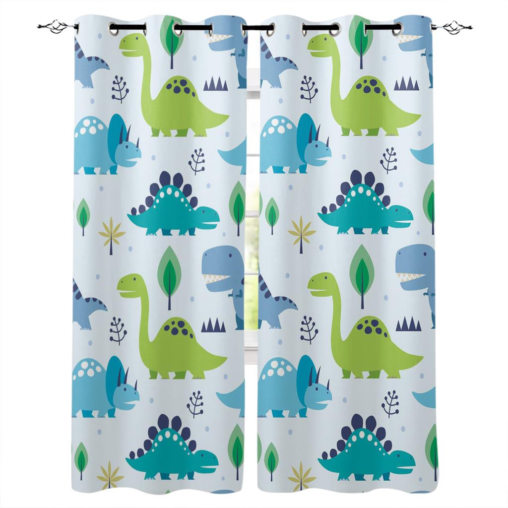 Cute Cartoon Dinosaur Curtains For Window Treatment Drapes Window Curtains For Living Room Bedroom Blinds Kids Room Home Decor