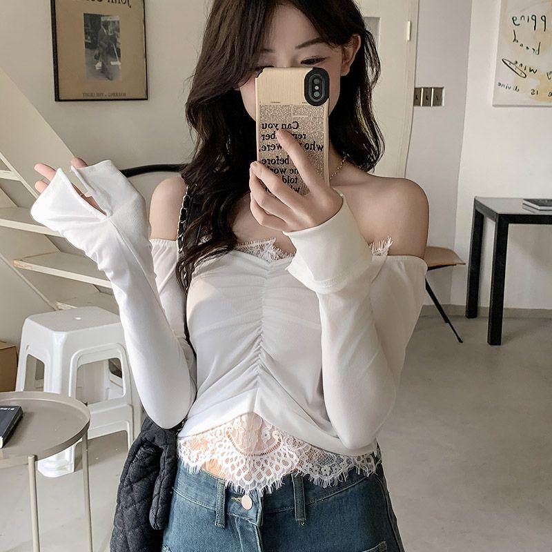 Women's Autumn Lace Patchwork Long-Sleeve T-Shirt - Spicy Style