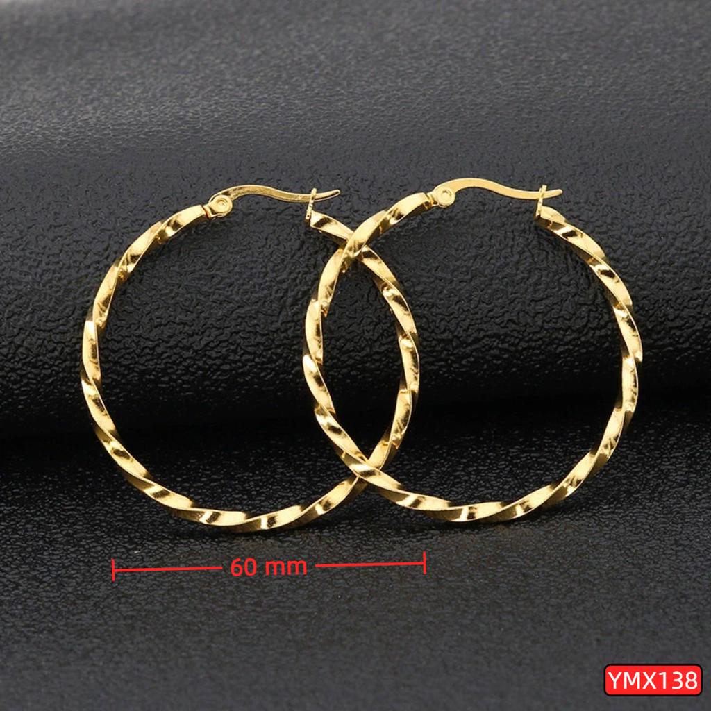 1 Pair Heart Shape Creole Hoop Earrings Female Gold Color Stainless Steel Smooth Big Earrings For Women Party Jewelry Gift 2025