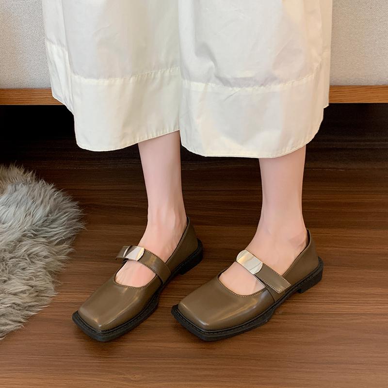 Fashion Women Square Toe Mary Jane Shoes Spring British Style Platform Single Shoes Women Soft Comfortable Slip-on Loafers Zapatos Mujer
