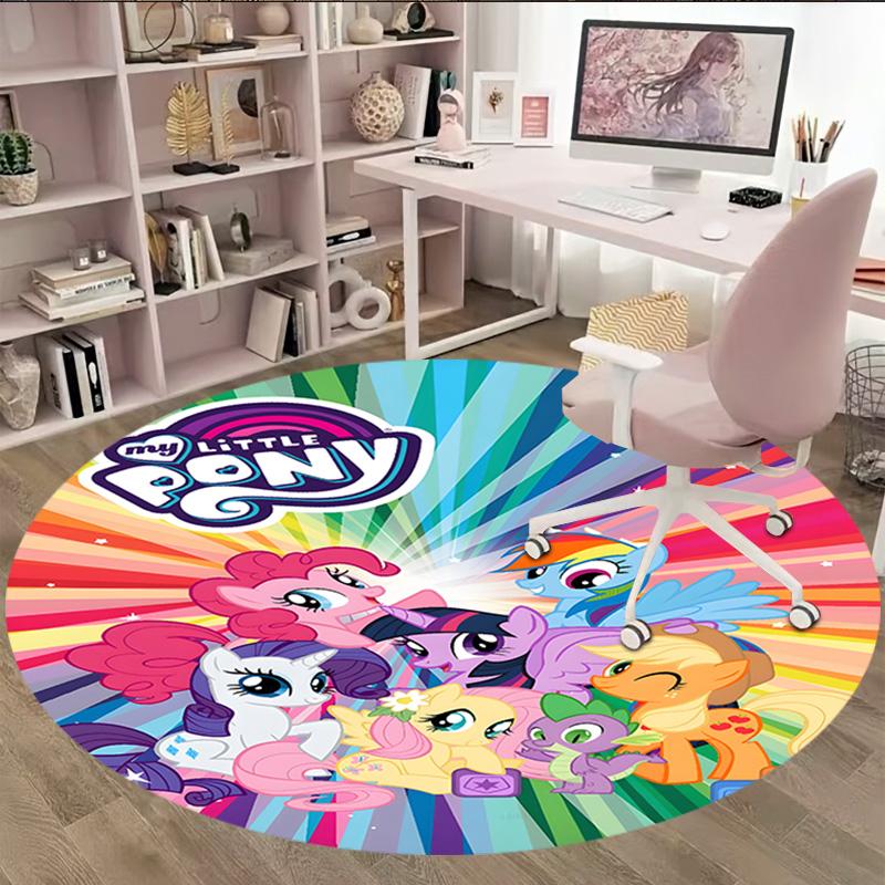 1pc My Little Pony7 Print Round Carpet Chair Round Carpet Suitable for Bedroom Living Room Home Decorative Carpet