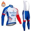 Mens Fleece Cycling Jersey Long Sleeve Winter Thermal Bike Top Road Mountain Biking