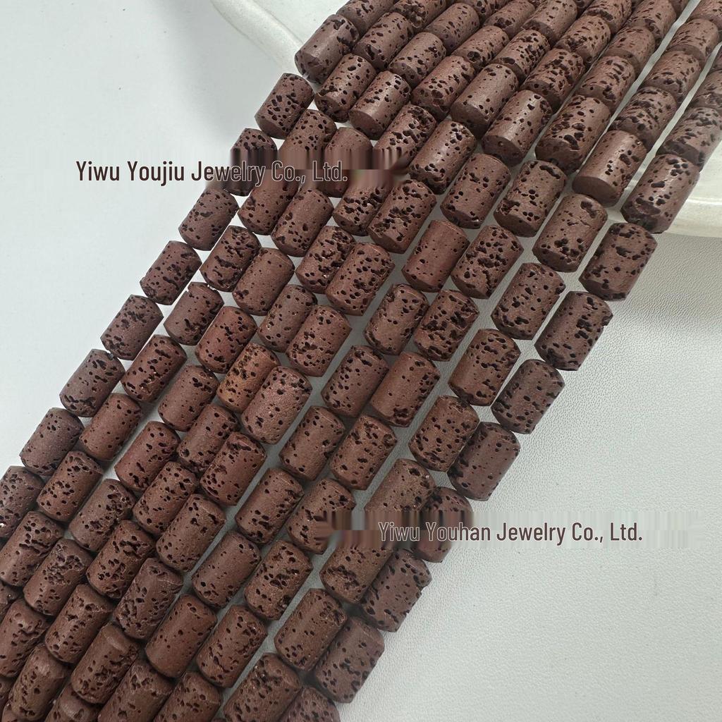 Volcanic Rock Cylinder Barrel Beads, 6x10mm, Loose Beads for DIY Bracelet & Necklace Jewelry Accessories.