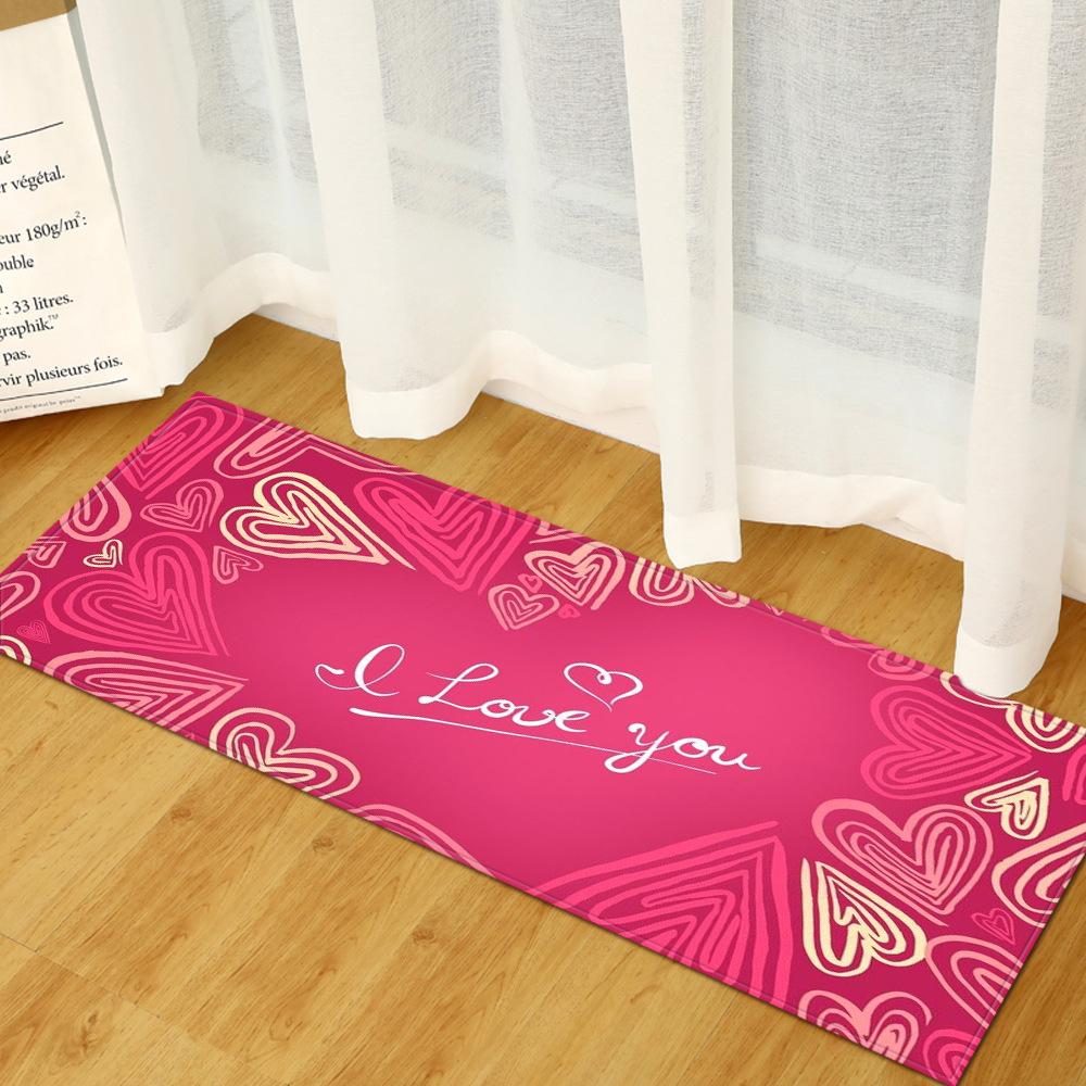 Valentine'S Day Carpet Long Floor Mat Love Theme Doormat