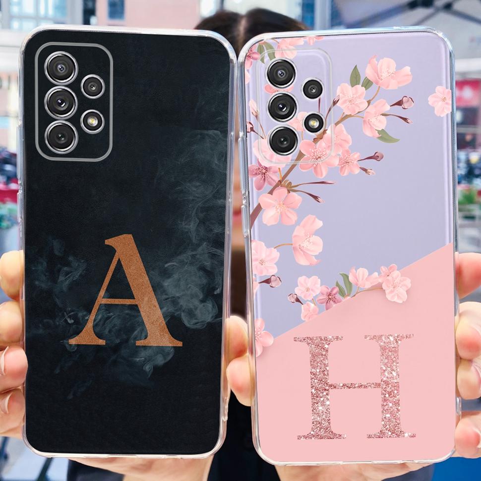 For Samsung Galaxy A52 Case Cute Couple Letter Cover Shockproof Phone Case For Samsung A52 A52s GalaxyA52s Back Cover 6.5" Shell
