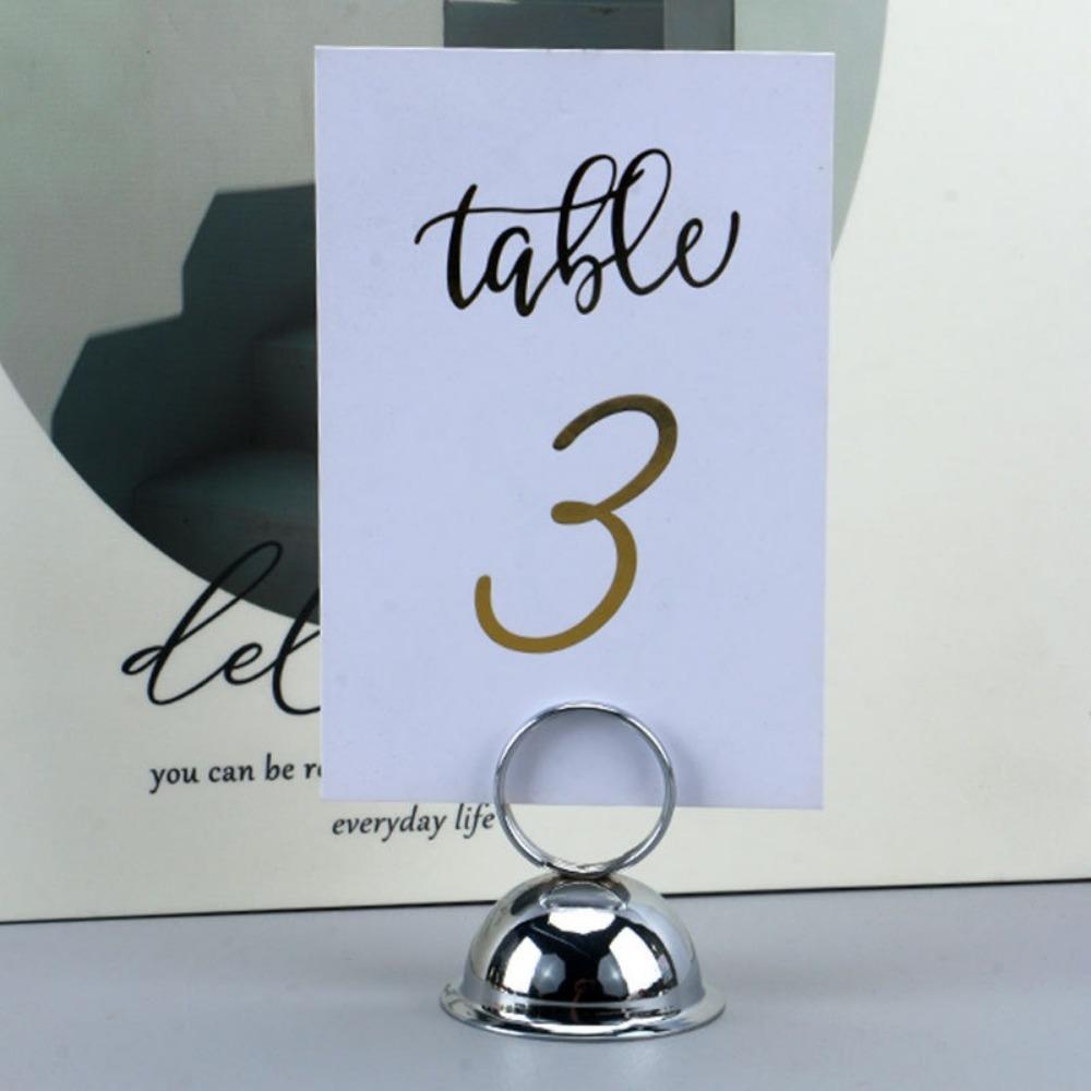 Stainless Steel Message Card Clip Desktop Photo Place Stands Card Holder  Home Office Accessories