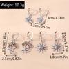 3paris/set Vintage Alloy Flower Dangle Earrings Sunflower Rose Earrings for Women Girls Party Holiday Jewelry Gifts