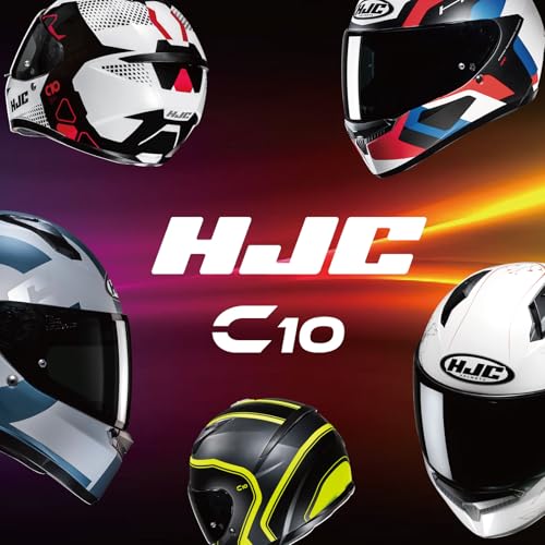HJC HELMETS C10 Epic Full Face Motorcycle Helmet with Ventilation and Internal Detachable Fit, White, Size L (58-59cm)