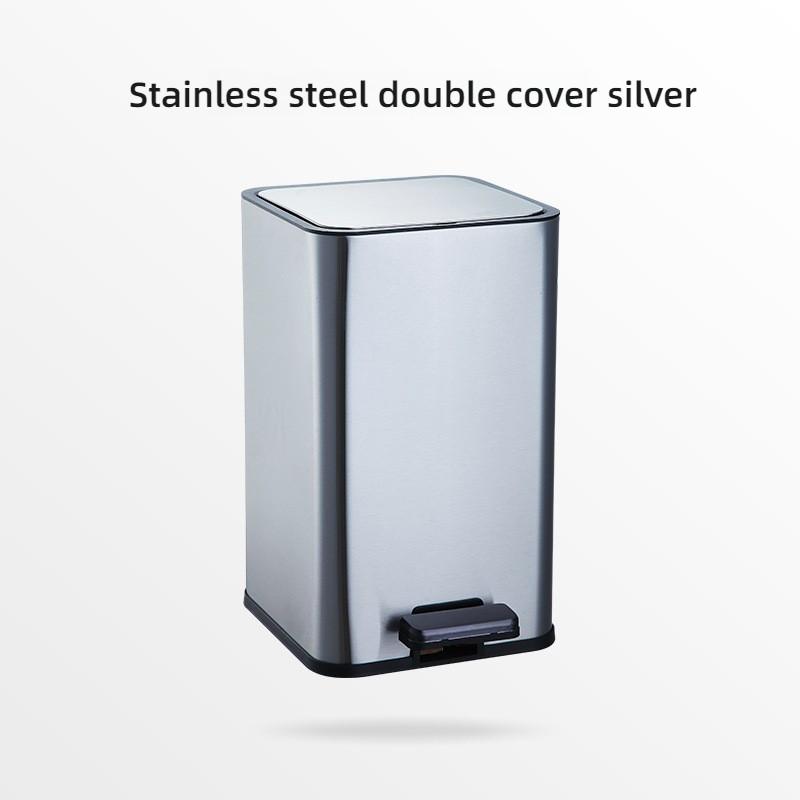 Large Capacity Pedal Rubbish Bin Household Bathroom Trash Can Kitchen Living Room Stainless Steel Garbage Basket