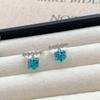 Shiny Blue Zircon Adjustable Non Piercing C Shape Rhinestone Clip Earrings For Women Daily Party Banquet
