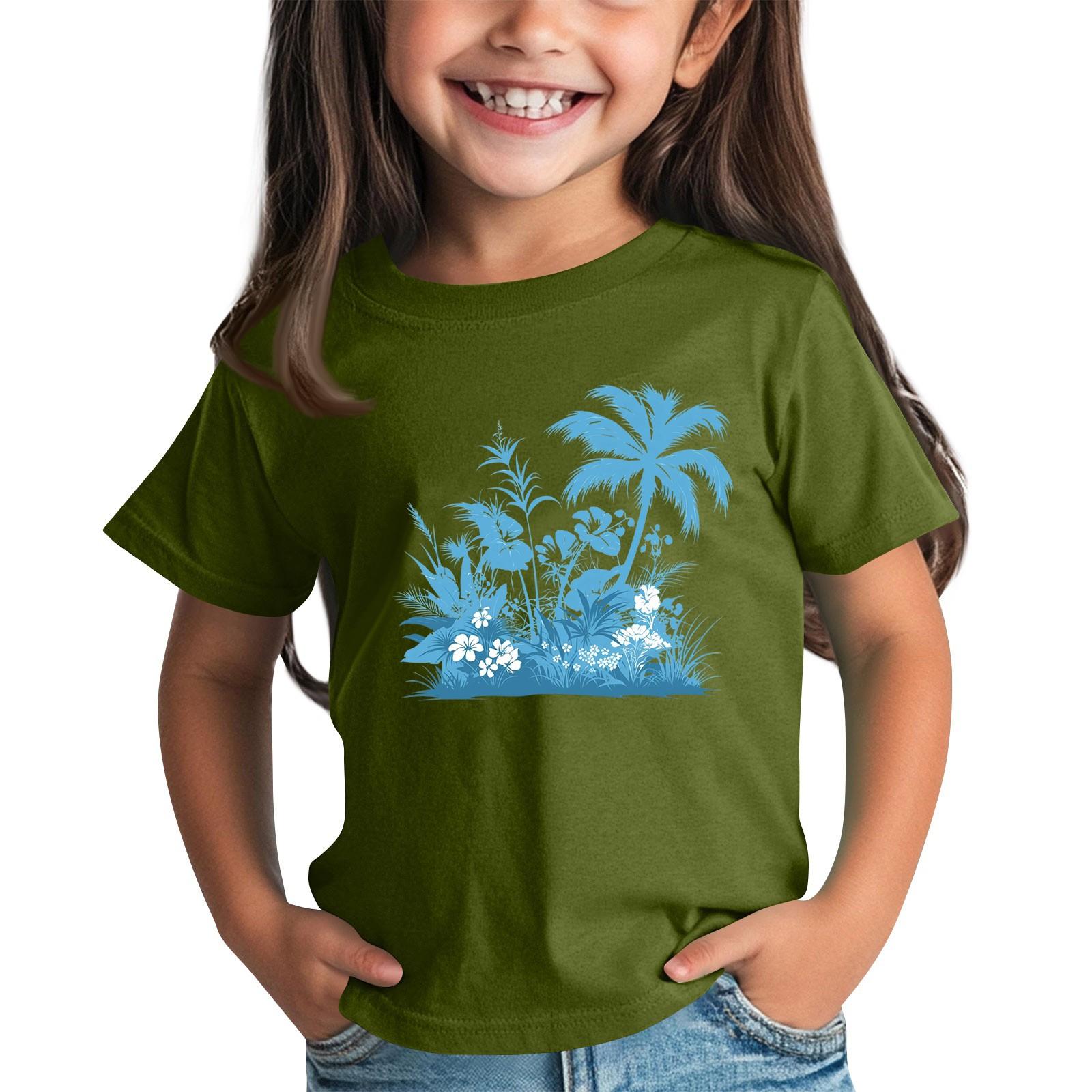 

Детская модная повседневная футболка с круглым вырезом и короткими рукавами 100 армия зеленый