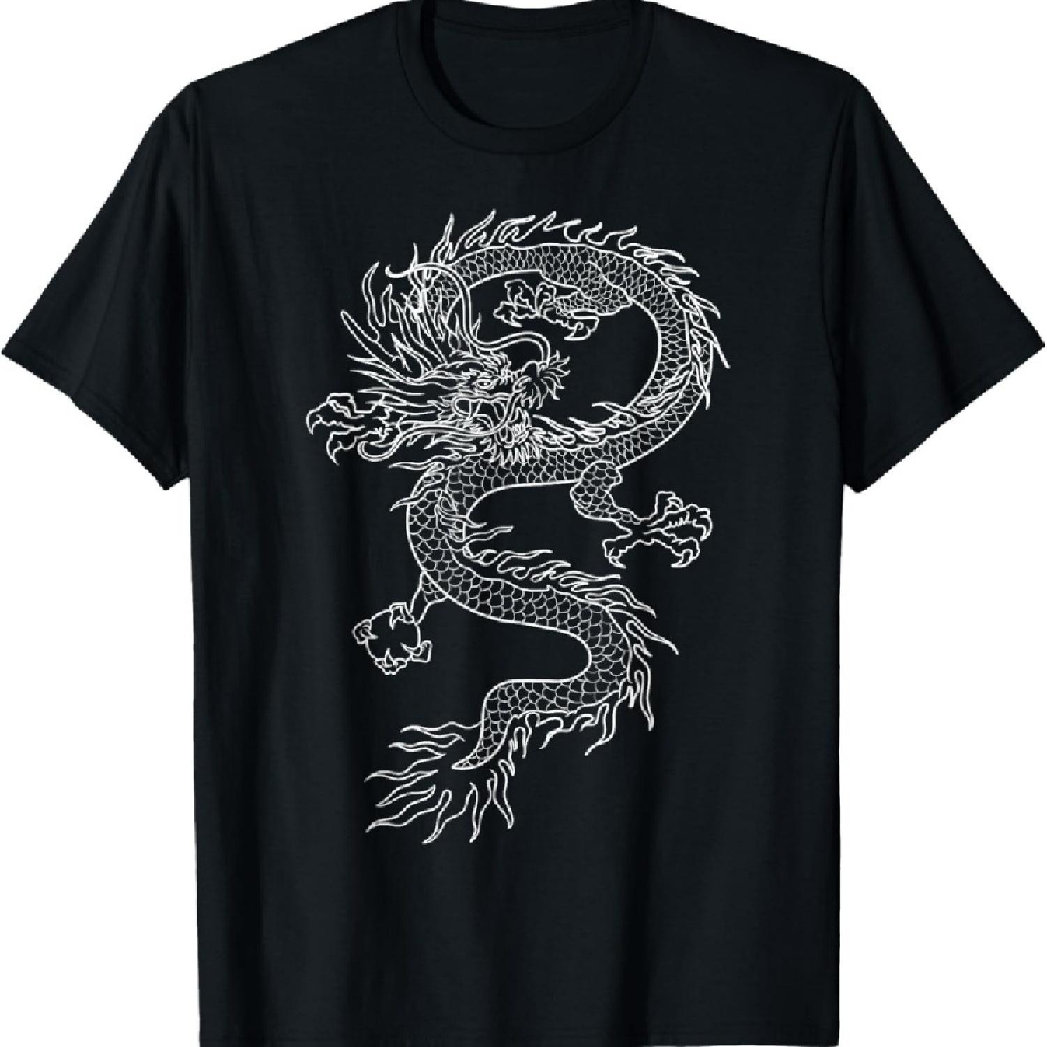 

Японская татуировка дракона Традиционная японская мужская футболка с графическим принтом XXXXXL чёрный