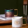 Creative Ceramic Coffee Cup Gradient Shaped Glasses Porcelain Mug Office Drinking Cup Large Capacity Mug Gift Home Decoration