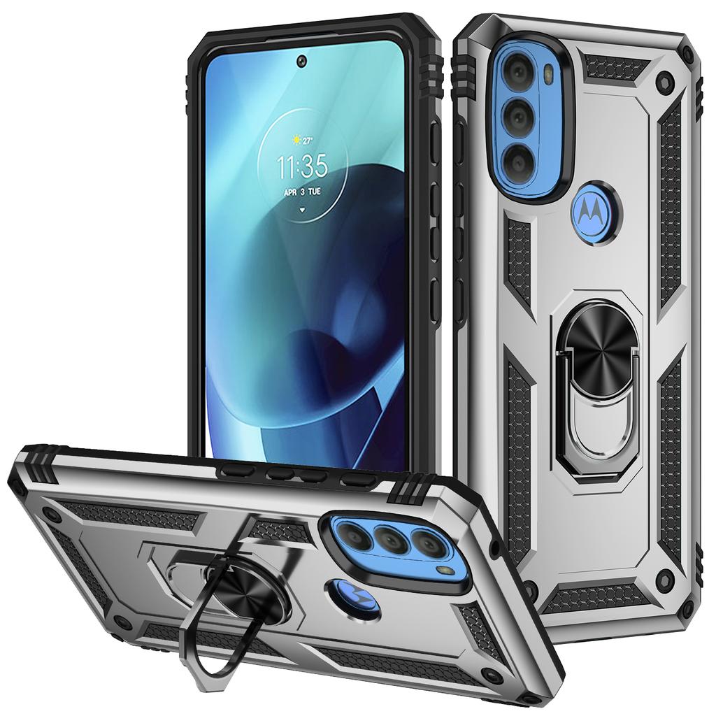 Case for Motorola Moto G71 5G Shockproof Bumper Armor Military Protective Magnetic Holder Ring Cover for Moto G 71