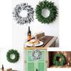 New Christmas Wreath Door Hanging 50/60cm Green Pe Mixed Leaf Snowflake Decor