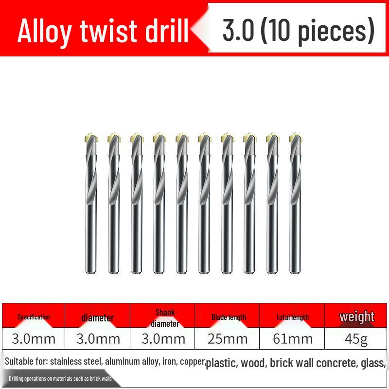 Premium Tungsten Steel Alloy Drill Bit - Super Hard, Stainless Steel Twist for Drilling