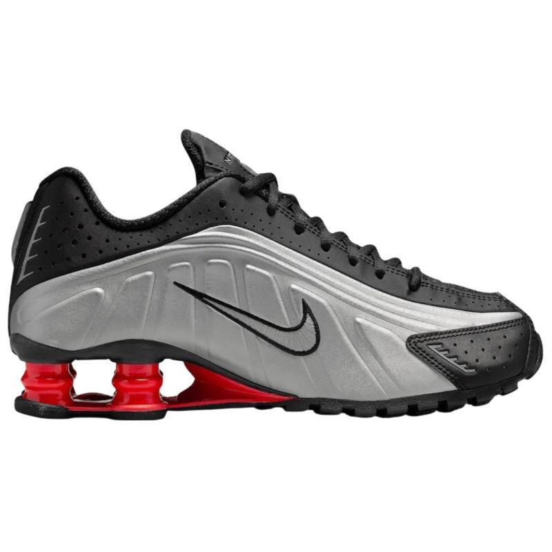 Nike Shox R4 Slip Resistant Abrasion Resistant Low top Casual Running Shoes Women's Silver Black Sneakers AR3565-011