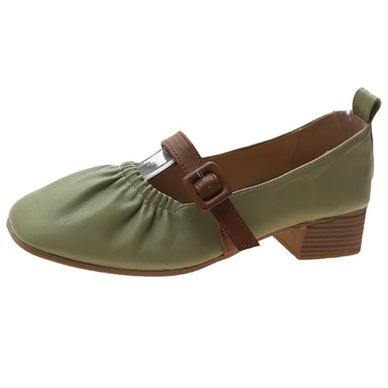 

Fashion High Heels Women s Shoes 2025 Summer New Elegant Street Women Pumps Mary Janes Fashion Temperament Versatile Women Shoes 35 зелёный