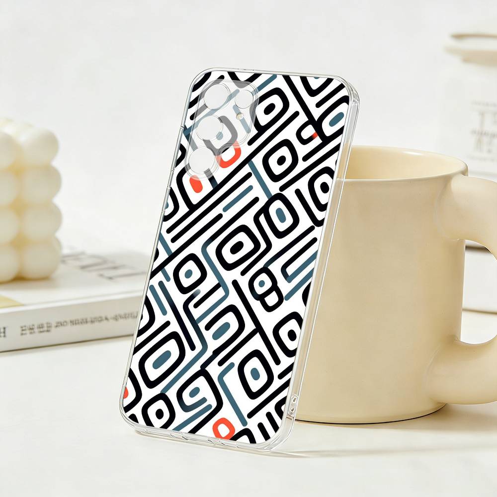 

Trendy Abstract Phone Case For Samsung S26, S25,S24,S21,S22,S23,S30,Ultra,Plus,5G,Transparent Cover Samsung S23ULTRA5G