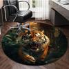 S Tiger In The Forest Pattern Round Rug Nonslip Area Rug Office Chair Mat Carpet For Living Room Bedroom Home Decor