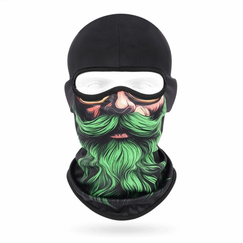 Breathable Cycling Mask Beard Pattern Head Cover Cap Men Full Face Scarf Motorcycle Riding