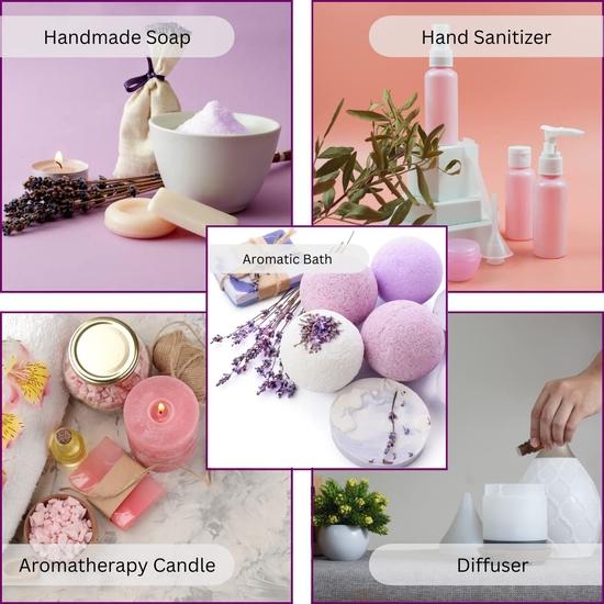 Exotic Aromas Essential Oil - Lavender oil, Lemongrass oil, Jasmine oil, Orange Oil, Rose oil (Pack of 5)