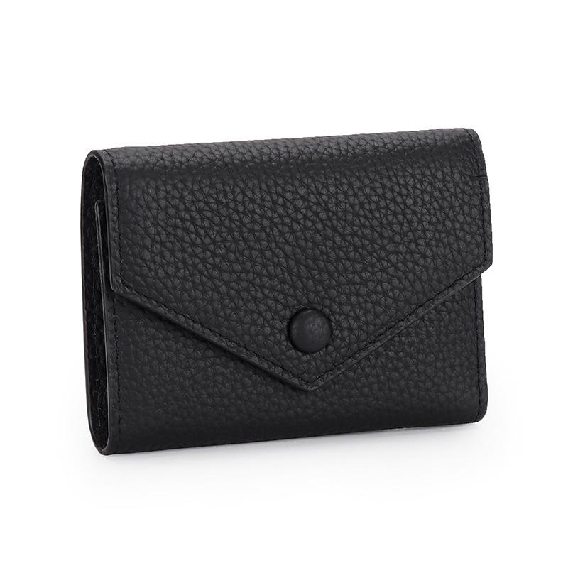 2024 New Women Wallets Genuine Leather Short Wallet First Layer of Cowhide Billfold For Ladies Trifold Envelope Coin Purse