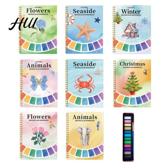 Watercolor Painting Book for Beginners Workbook Step-by-Step Guide Paint Stress-relief Coloring Set Nature-inspired Water Charming Butterfly Drawing