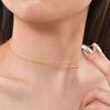 Fashion Accessories, Stainless Steel Zircon Cherry Gold Necklace 2074