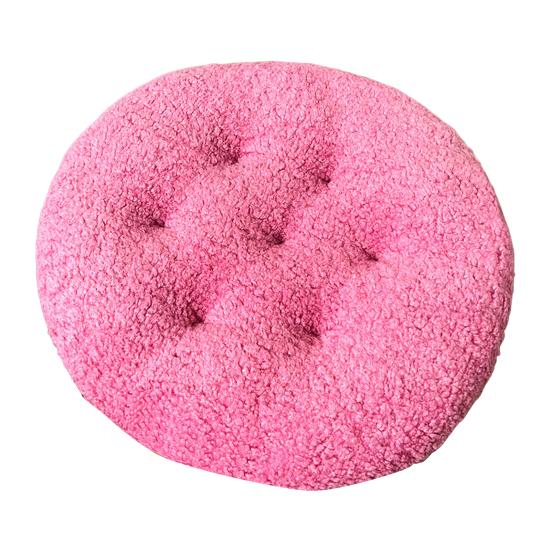 Seat Cushion Round Futon Design Furry Short Plush Surface Extra Thick Chair Floor Cushion Anti-Slip Design Solid Color Chair Cushion