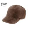 Solid Color Fuzzy Hat Plush Faux Fur Baseball Cap for Men Women, Fluffy Winter Warm Stretchy Cold Weather Accessories Cap, Adjustable Unisex