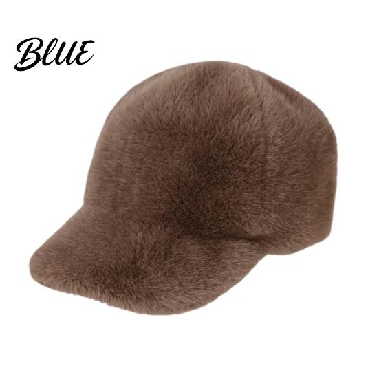Solid Color Fuzzy Hat Plush Faux Fur Baseball Cap for Men Women, Fluffy Winter Warm Stretchy Cold Weather Accessories Cap, Adjustable Unisex