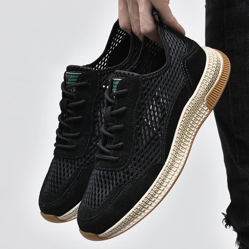 Men's Casual Shoes Breathable Summer Sneakers Men Outdoor Mesh Suede Shoes Man High-Quality Comfortable Leisure Walking Shoes