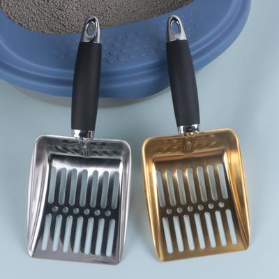 Yousheng Cat Litter Scoop Stainless Steel Mesh Scooper Metal Kitten Poop Sifting Shovel with Rubber Handle for Cat Litter Box