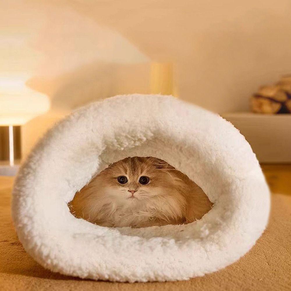 Pluszowe legowisko jaskinia dla kota w kolorze tie-dye, kołderka dla kociaka, urocze legowisko gniazdo dla kota, mata, artykuły dla zwierząt