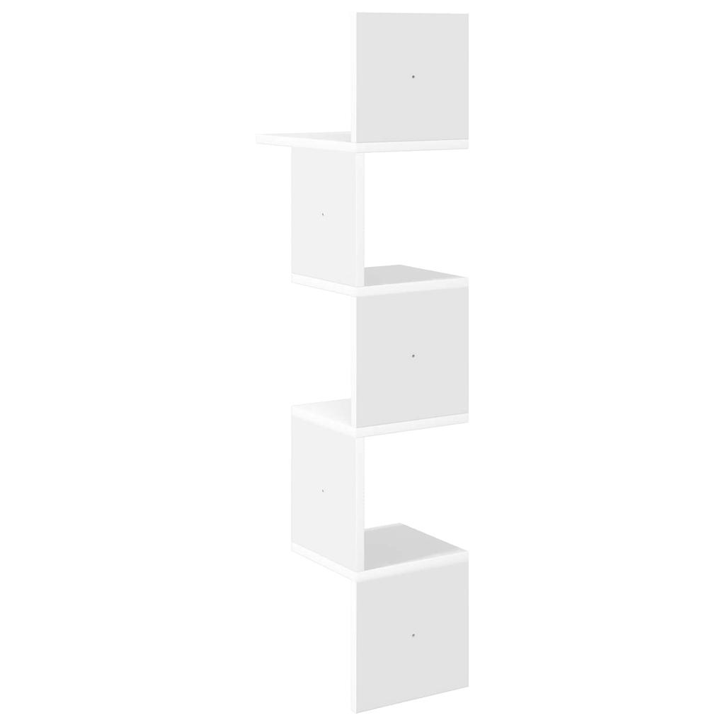 Wall Shelf Wall Mount White 32 X 21 X 107 Cm Engineered Wood