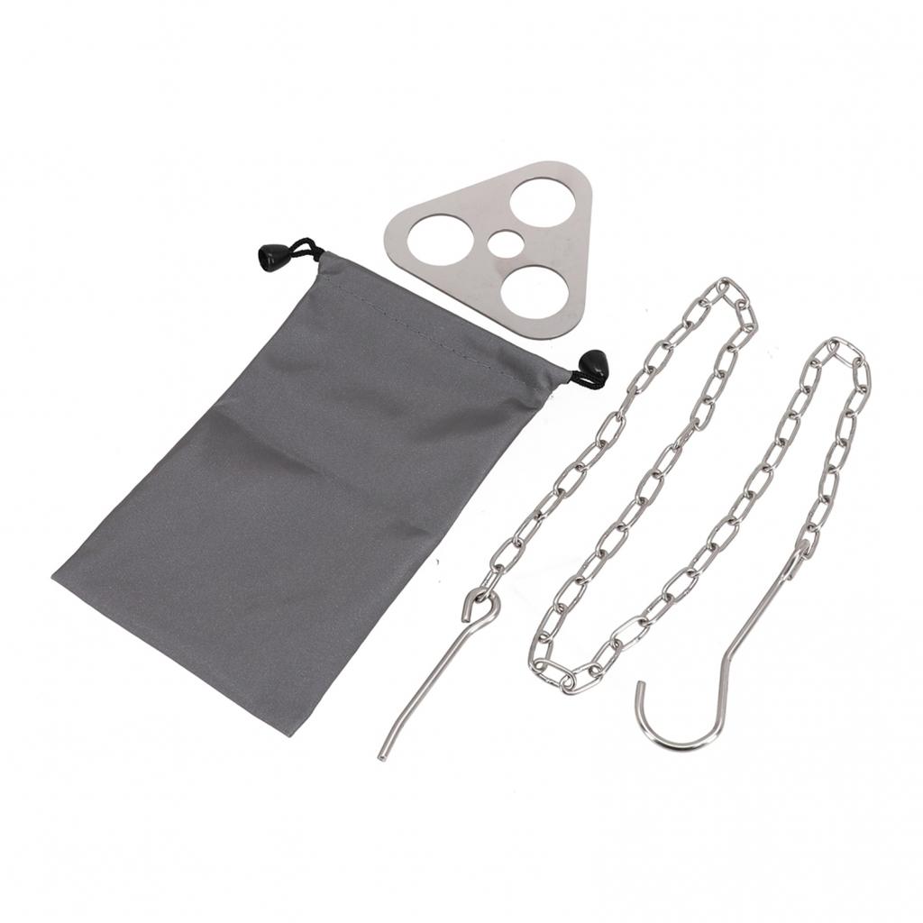Adjustable Chain Length Camping Hanging Tripod Pot Rack Hanger BBQ Cookware
