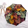 1pc Floral Mandala Automatic Folding Umbrella with 8 Bones, 3-Fold Compact Umbrella, Compact Design On-the-Go Essential, casual outdoor acce