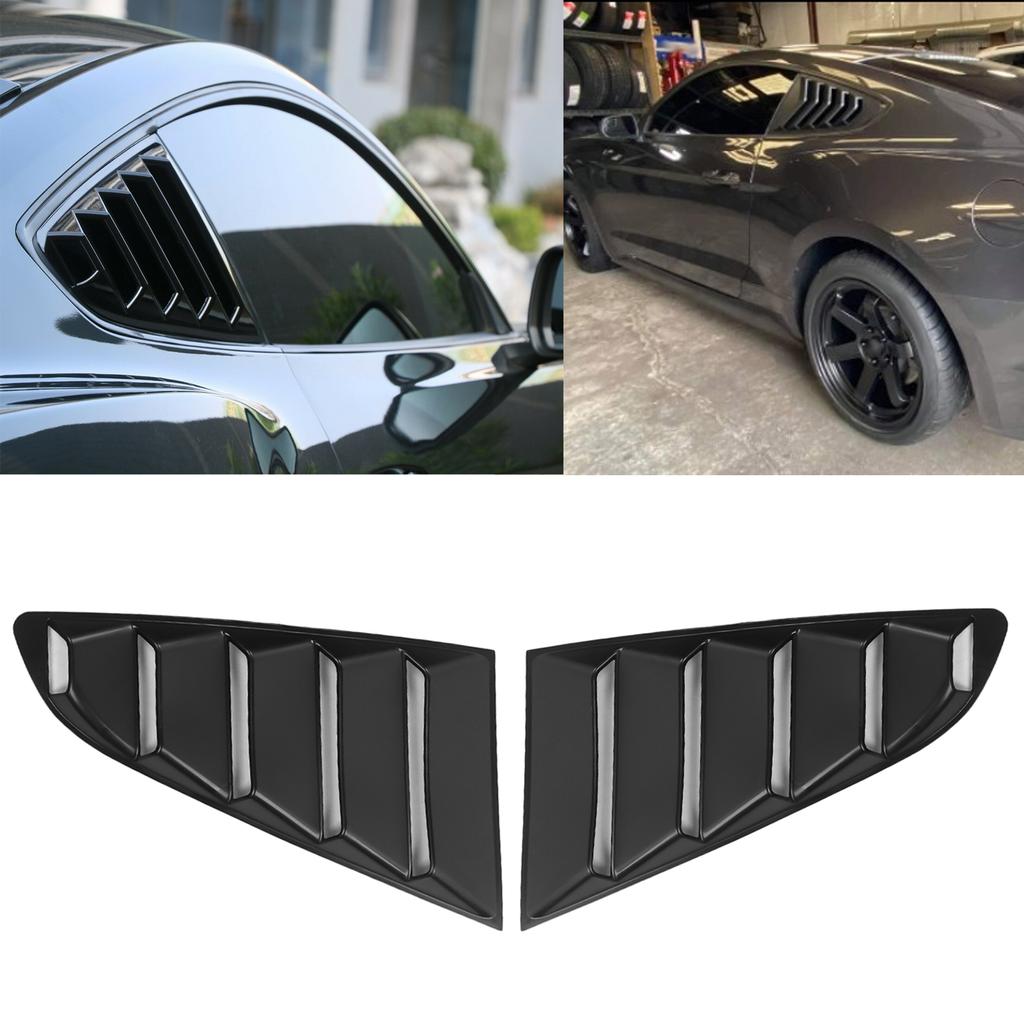 2pcs Auto Black Side Window Louver Windshield Sun Shade Cover Fit for Ford Mustang 2015‑2020