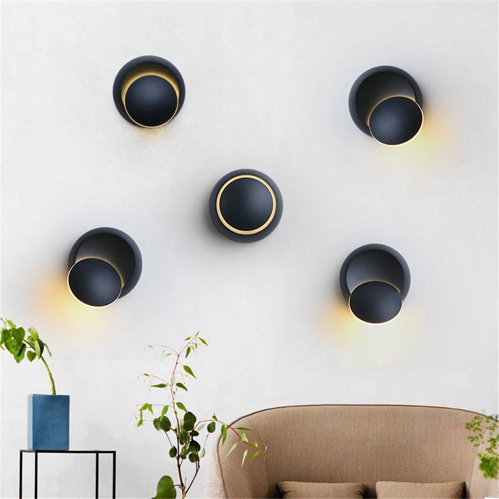 360 Degree Rotating Wall Lamp Bedroom Living Room Bedside Wall Light Aluminum Sconce Aisle Corridor 5W LED Indoor Wall Lamp