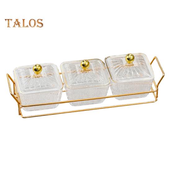 

Поднос для орехов и конфет с крышками, фруктовая тарелка, пластиковое отделение, демонстрационная тарелка для закусок, раздельные сервировочные миски для кофе и чая 3Grids прозрачный