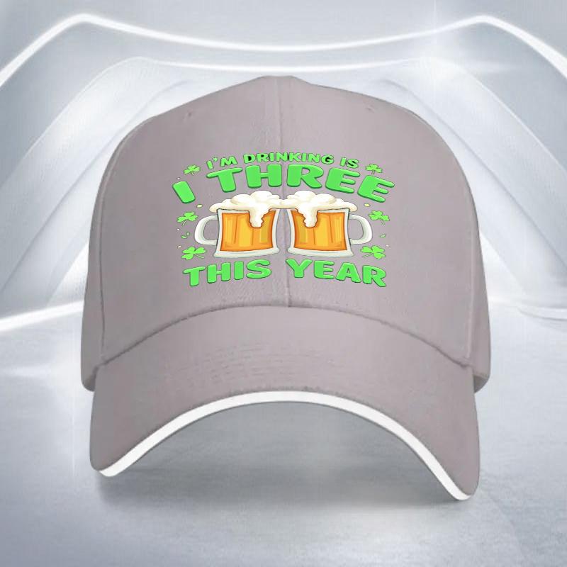 

Im Drinking Three This Year Beer Festival Baseball Cap Polyester Adjustable Casual Hat for Adult One Size
