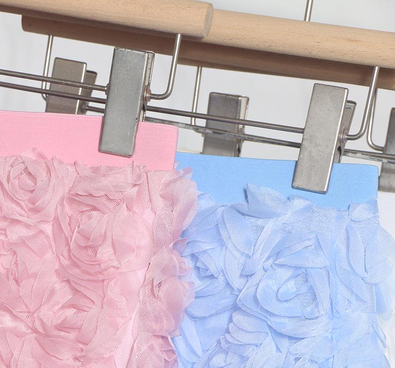 3D Rose Midi Tulle Skirt - Fluffy, Elastic High Waist, Slimming, Versatile A-line for Women