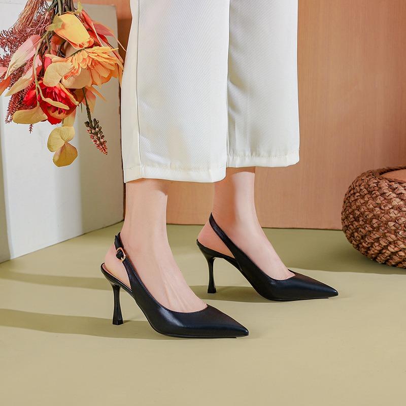 size professional style work shoes casual high heels stiletto rear empty sandals pointed light mouth single shoes