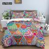 Ethnic Bohemian Mandala Duvet Cover King Queen European Flowers Vintage Bedding Set Geometric Retro Style Polyester Quilt Cover