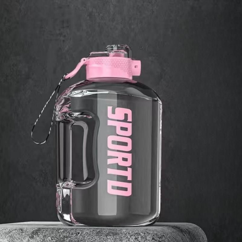 

1,7 л/2,7 л спортивная бутылка для воды для спортзала, велоспорта, портативная большая емкость, питьевые принадлежности, бутылка для фитнеса, кемпинга, мужской чайник для воды 1.7L розовый