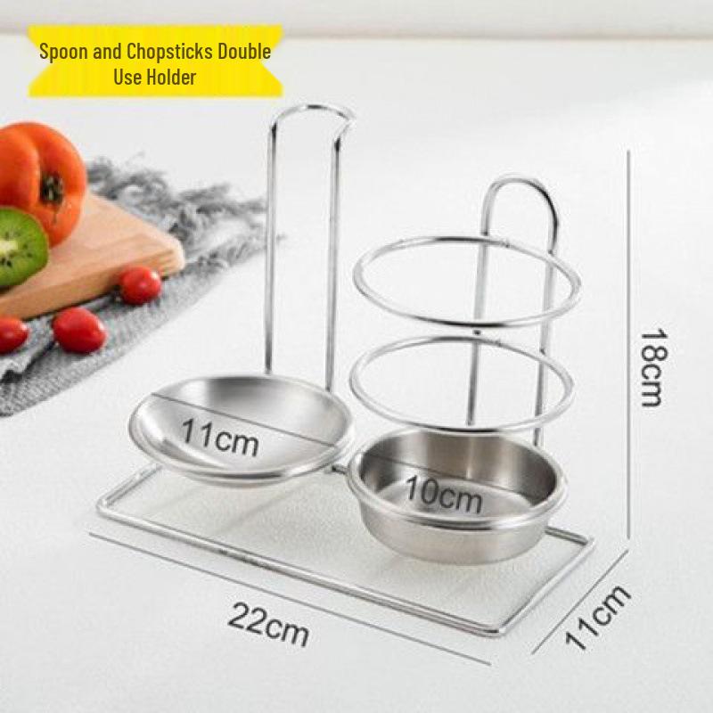 Stainless Steel Soup Ladle and Colander Holder Stand for Restaurants