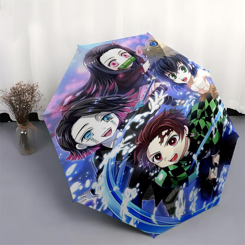 1pc Anime Characters Automatic Opening Umbrella - Portable 3-Fold Design with Iron Frame - Outdoor for Fans, Travelers, Daily Use - Perfect Gift for A