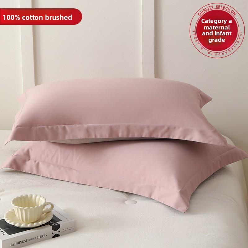 Maternal and Infant Class A Cotton Abraded Pillowcases One Pair of Pure Cotton Thickened Pillowcases Pillow Core Liner Covers Household 48X74cm 48cmx74cm [pair]